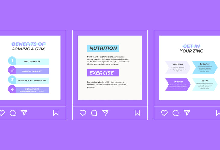 20 Fitness Infographics Instagram Posts Fully Editable Canva Templates