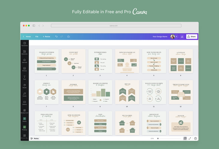 20 Interior Design Infographics Instagram Engagement Posts Fully Editable Canva Templates