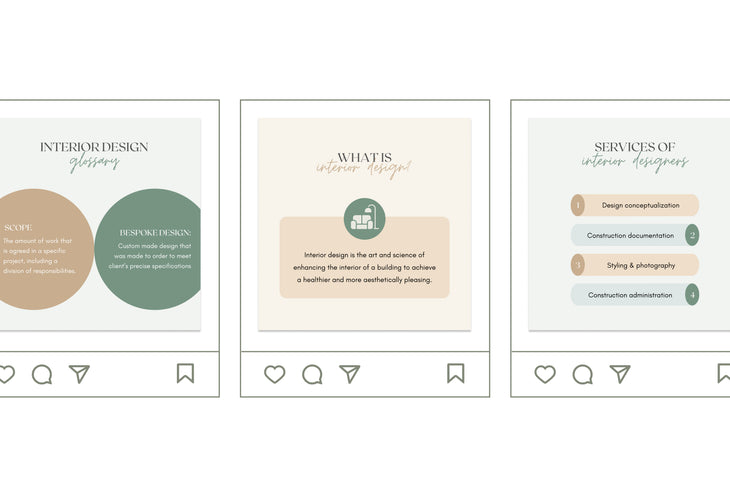 20 Interior Design Infographics Instagram Engagement Posts Fully Editable Canva Templates
