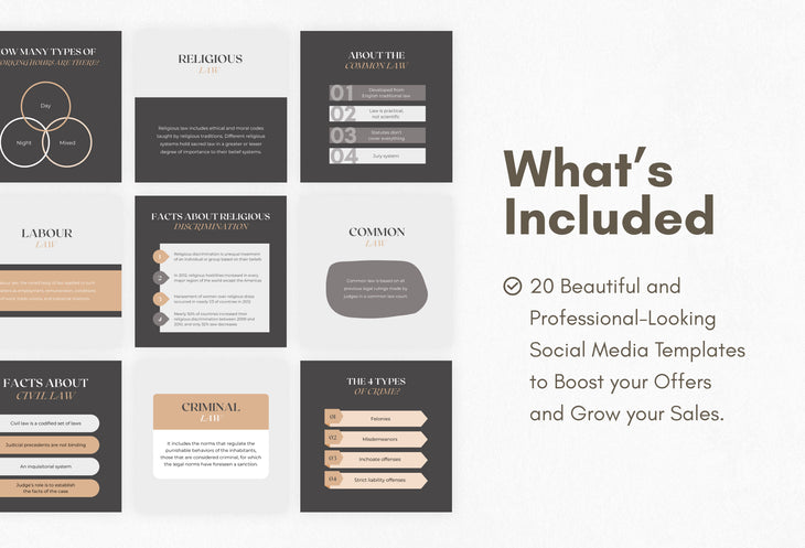 20 Law Infographics Instagram Engagement Posts Fully Editable Canva Templates
