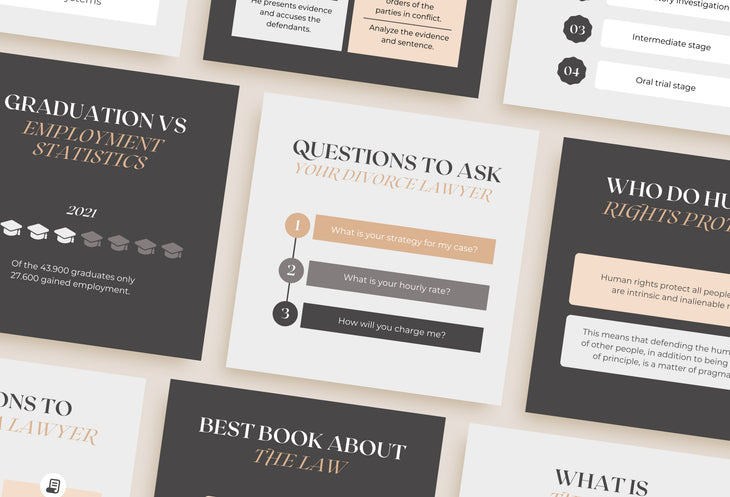 20 Law Infographics Instagram Engagement Posts Fully Editable Canva Templates