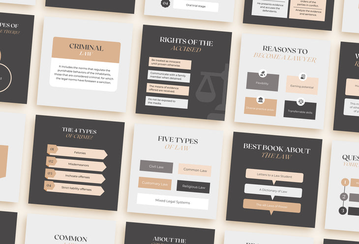 20 Law Infographics Instagram Engagement Posts Fully Editable Canva Templates