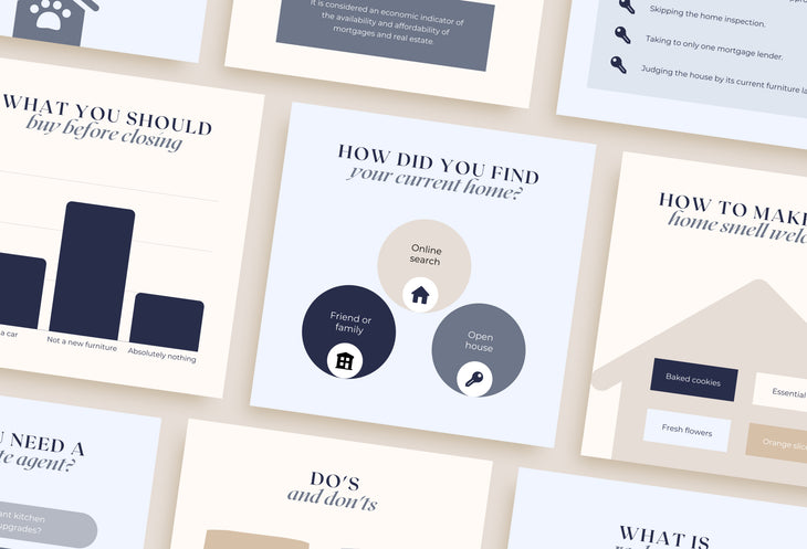 20 Real Estate Infographics Instagram Engagement Posts Fully Editable Canva Templates