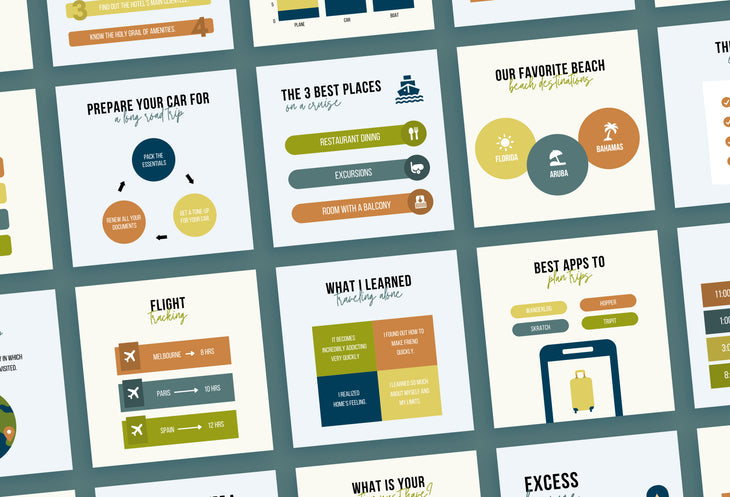 20 Travel Infographics Instagram Engagement Posts Fully Editable Canva Templates