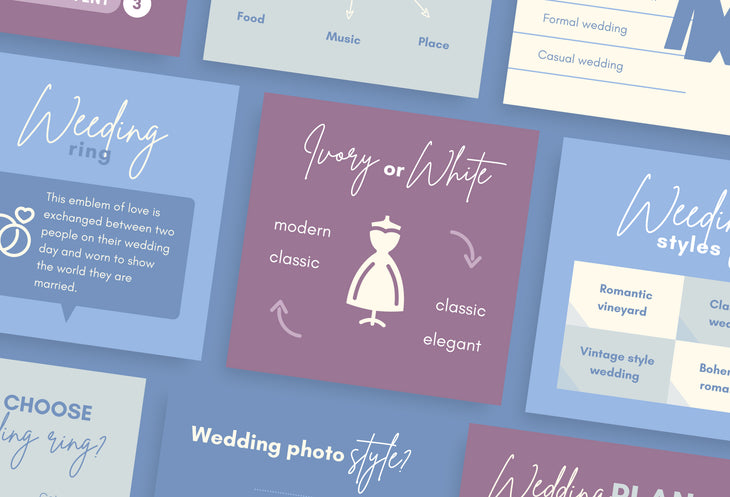 20 Wedding Infographics Instagram Posts Fully Editable Canva Templates