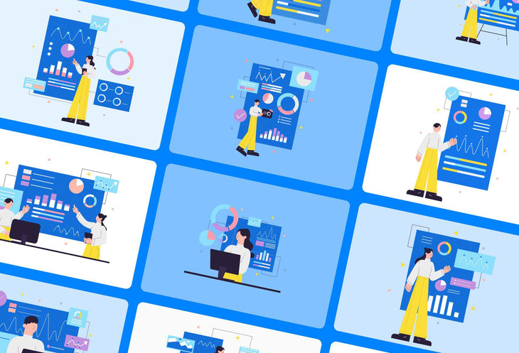 20 Data Analysis Vector Illustrations - SVG, PNG, PPTX