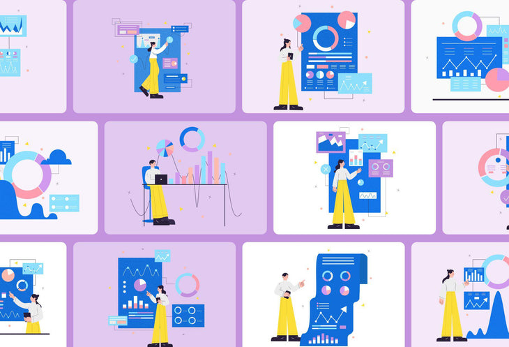 20 Data Analysis Vector Illustrations - SVG, PNG, PPTX