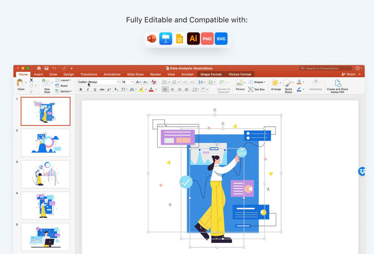 20 Data Analysis Vector Illustrations - SVG, PNG, PPTX