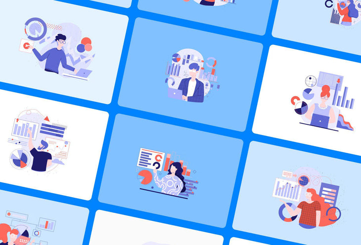 20 Data Analytics Vector Illustrations - SVG, PNG, PPTX