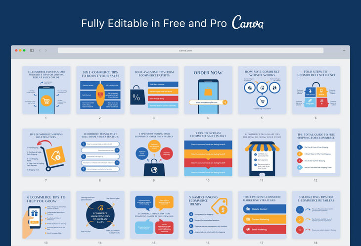 Ecommerce Social Media Infographics Canva Templates