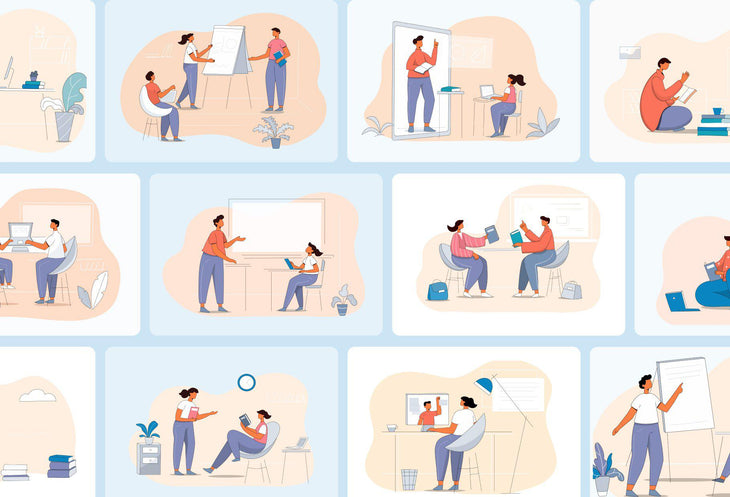 20 Education Vector Illustrations - SVG, PNG, PPTX