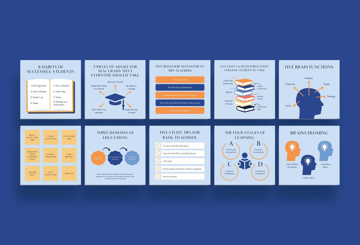 Education Social Media Infographics Canva Templates