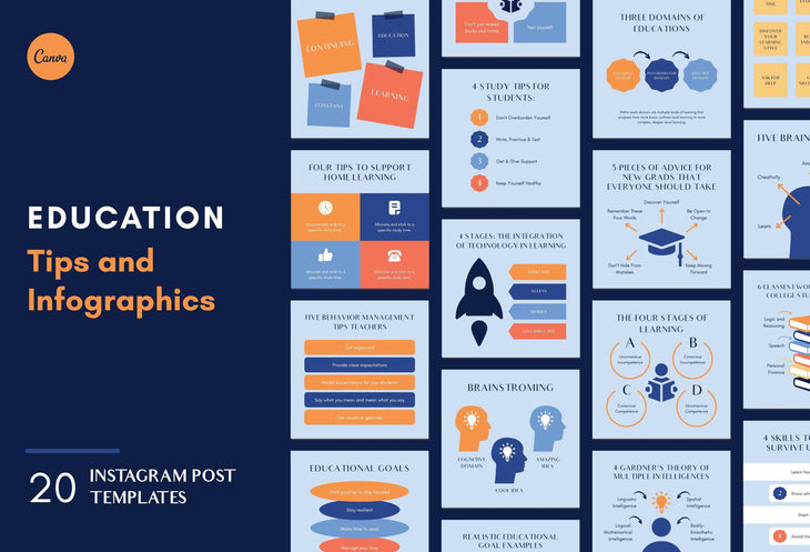 Education Social Media Infographics Canva Templates