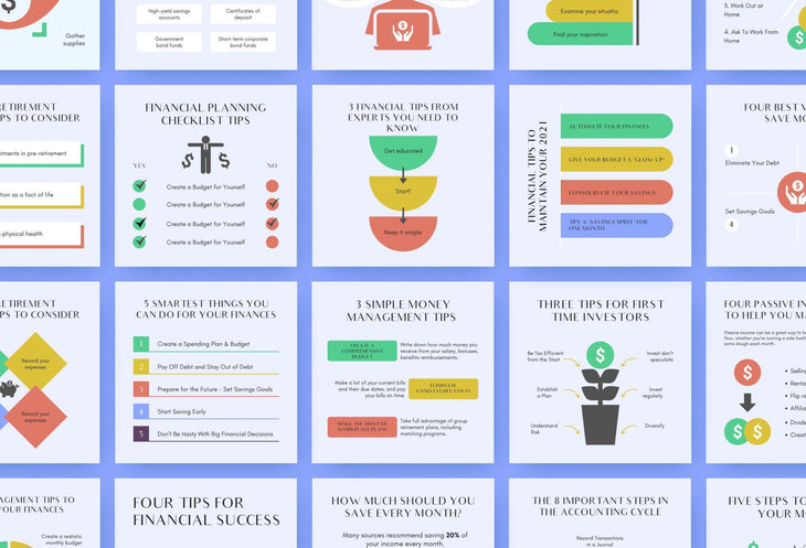 Finances Social Media Infographics Canva Templates