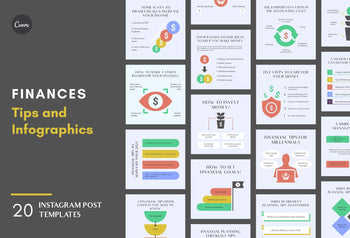 Finances Social Media Infographics Canva Templates