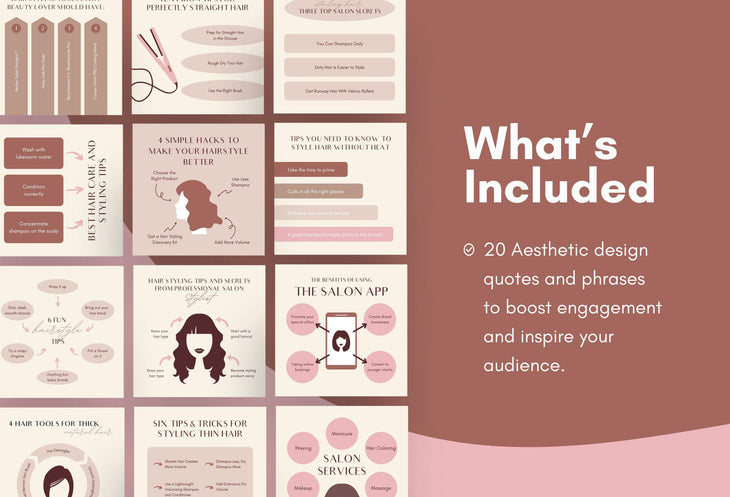 Hairstyle Social Media Infographics Canva Templates