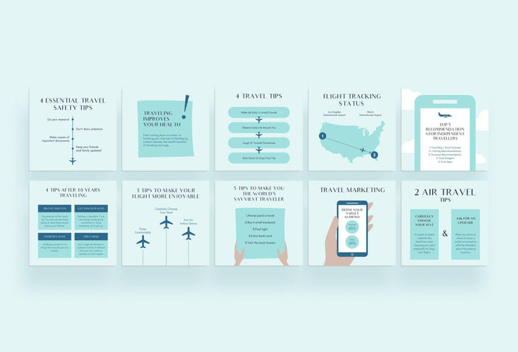 Travel Social Media Infographics Canva Templates