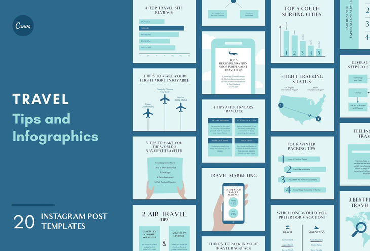 Travel Social Media Infographics Canva Templates