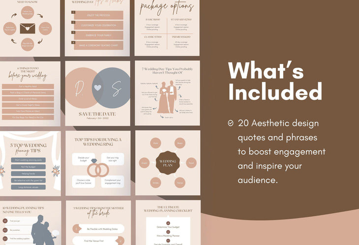 Wedding Social Media Infographics Canva Templates