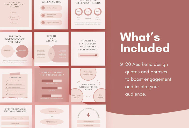 Wellness Social Media Infographics Canva Templates