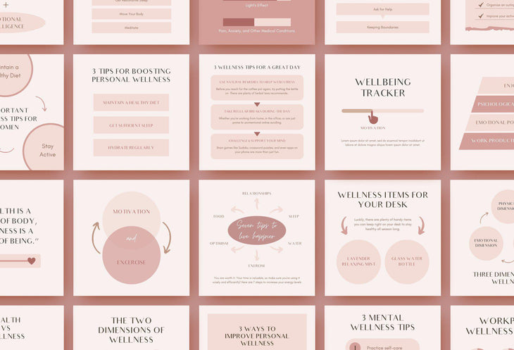 Wellness Social Media Infographics Canva Templates