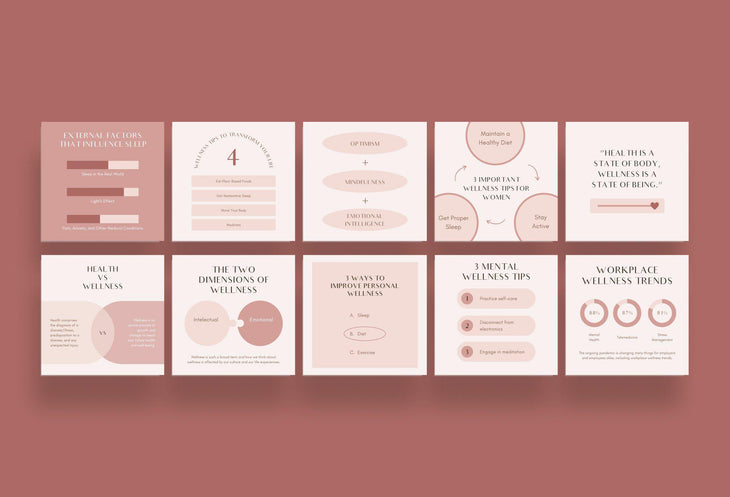 Wellness Social Media Infographics Canva Templates