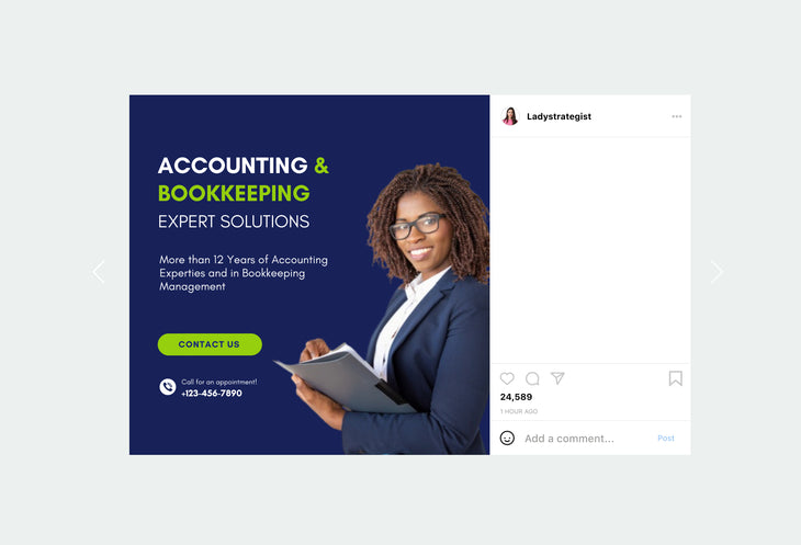 30 Bookkeeping Instagram Post Editable Canva Templates