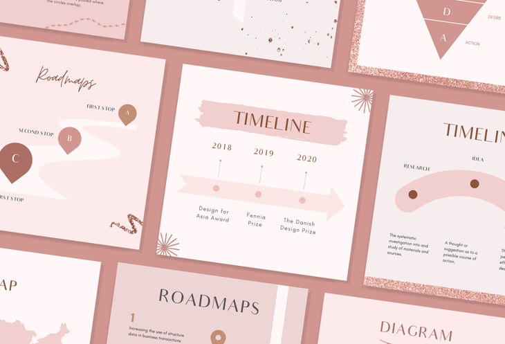 30 Infographics Rose Gold Instagram Engagement Booster Post Canva Templates