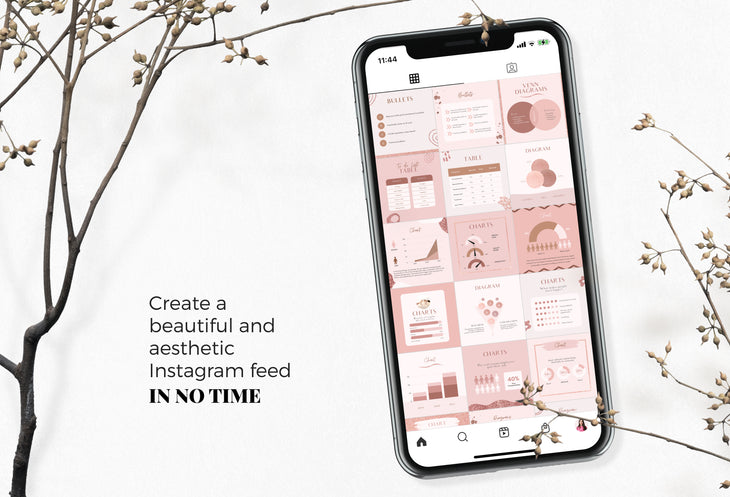 30 Infographics Rose Gold Instagram Engagement Booster Post Canva Templates