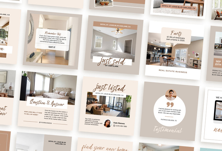 30 Real Estate Infographics Instagram Post Canva Templates V2