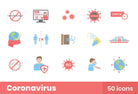 Coronavirus Flat Icons Pack 3