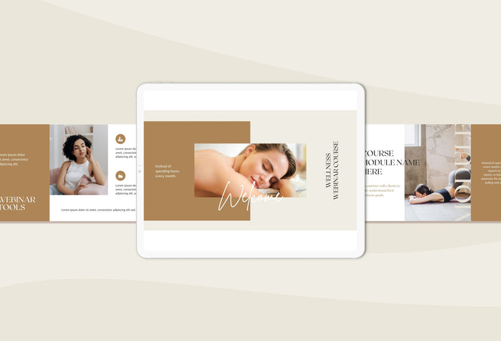 75 Page Wellness Course Creator and Webinar Deck Fully Editable Canva Template