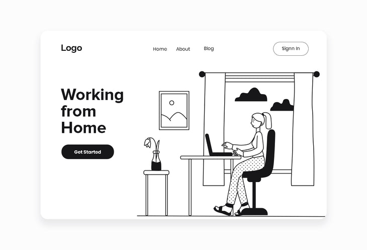 Mini Work from Home Illustrations