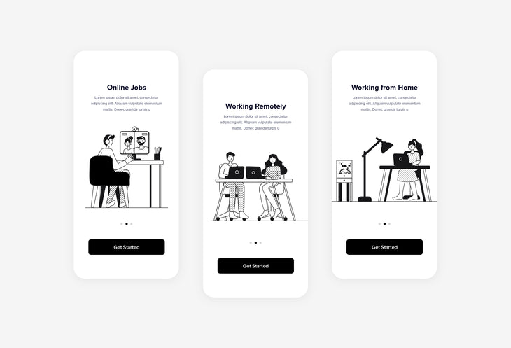 Mini Work from Home Illustrations