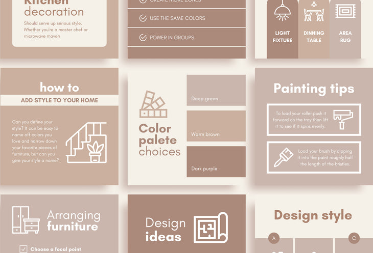20 Interior Design Infographics Instagram Engagement Posts Fully Editable Canva Templates V2
