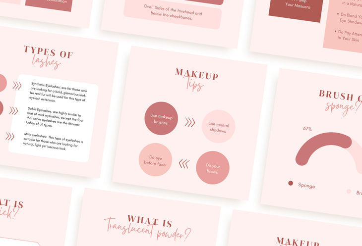 20 Makeup Infographics Instagram Posts Fully Editable Canva Templates