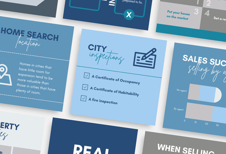 20 Real Estate Infographics Instagram Posts Fully Editable Canva Templates V2