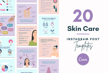 20 Skin Care Infographics Instagram Posts Fully Editable Canva Templates V3
