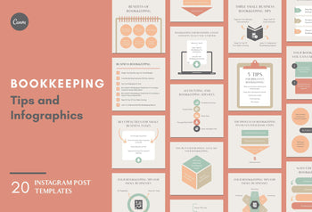 Bookkeping Social Media Infographics Canva Templates