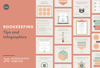 Bookkeeping Social Media Infographics Canva Templates