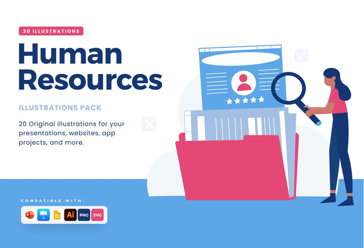 20 Human Resources Vector Illustrations - SVG, PNG, PPTX