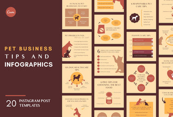Pet Business Social Media Infographics Canva Templates