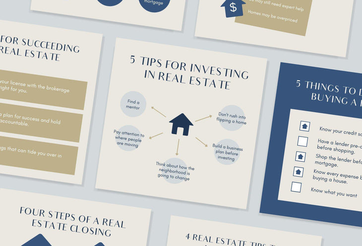 Real Estate Social Media Infographics Canva Templates