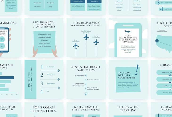 Travel Social Media Infographics Canva Templates