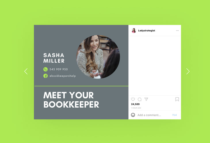 30 Bookkeeping Instagram Post Editable Canva Templates V2