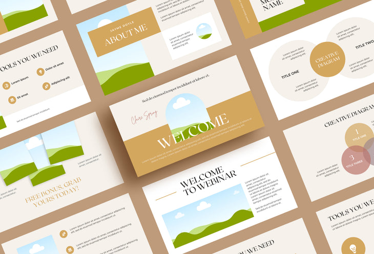 Quill Course Creator and Webinar Deck Fully Editable Canva Template