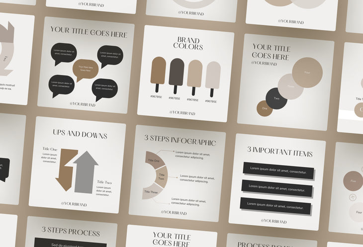 Multipurpose Infographic Social Media Kit Canva Template Bundle for Coaches and Thought Leaders