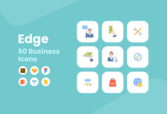 Edge Flat Business Icons