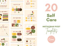 20 Self-Care Lists Instagram Posts Fully Editable Canva Templates